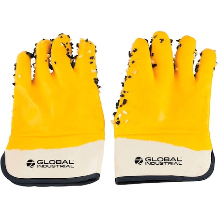 Global Industrial Chemical Resistant Gloves, Pvc, Yellow, One Size Fits Most 716192